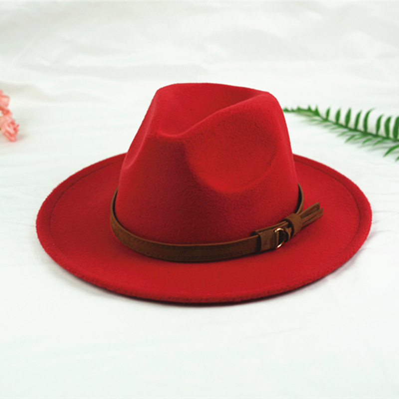 Moda europea y americana Otoño e Invierno nuevo sombrero de lana negro AliExpress Amazon eBay Jazz sombrero unisex