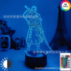 Cross -border hot sale of One Piece 3D Anime Night Lantern Luffy Luffy Led colorful touch remote control acrylic night lamp