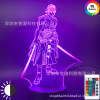 Cross -border hot sale of One Piece 3D Anime Night Lantern Luffy Luffy Led colorful touch remote control acrylic night lamp