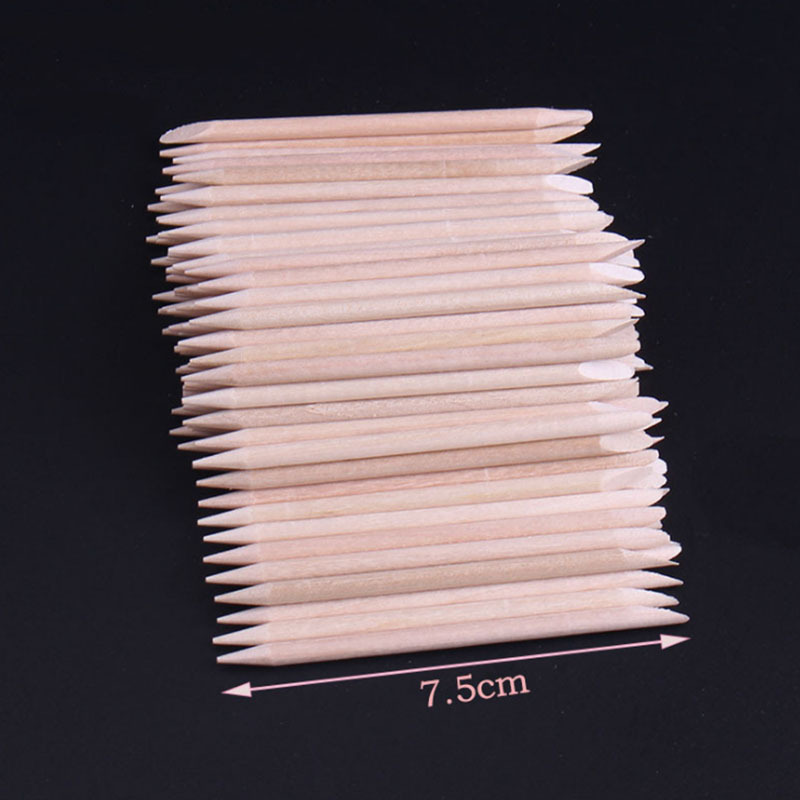 Fábrica directa manicure naranja barra de belleza doble cabeza 100 bolsas de 7,5 cm empuje punto de perforación de piel muerta en stock