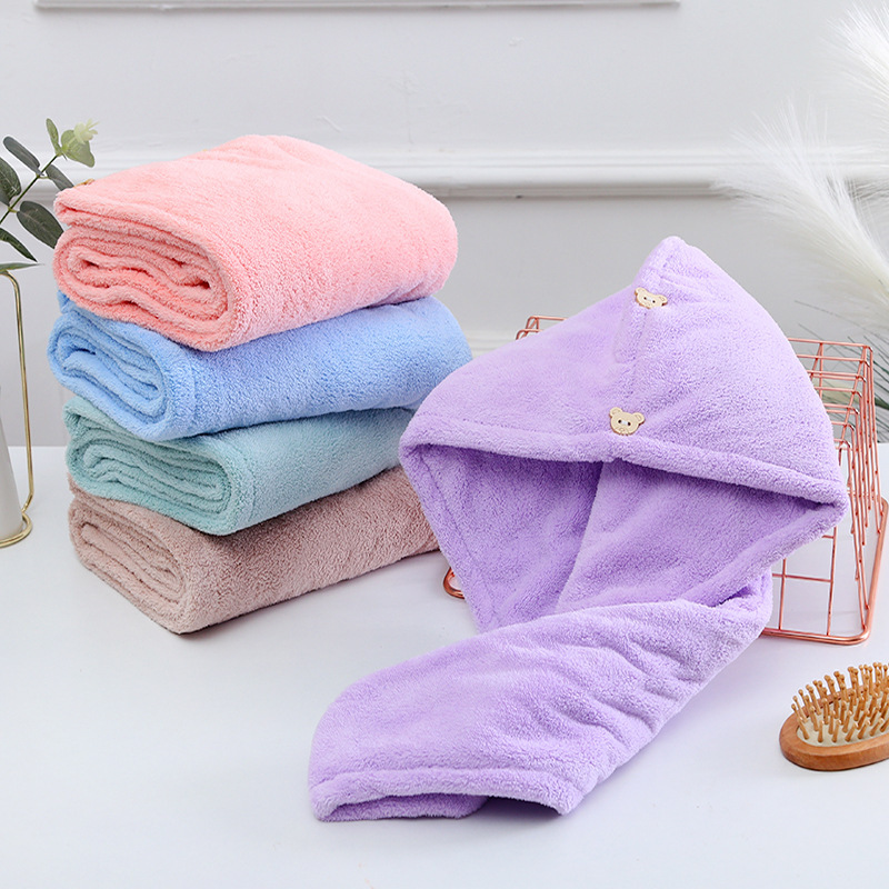 送料を追加、厚みのある高密度コーラルベルベットヘアドライキャップ、吸水性シャワーキャップ、エッジドヘアドライタオル、速乾ターバン卸売|undefined