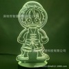 Cross -border hot sale of One Piece 3D Anime Night Lantern Luffy Luffy Led colorful touch remote control acrylic night lamp