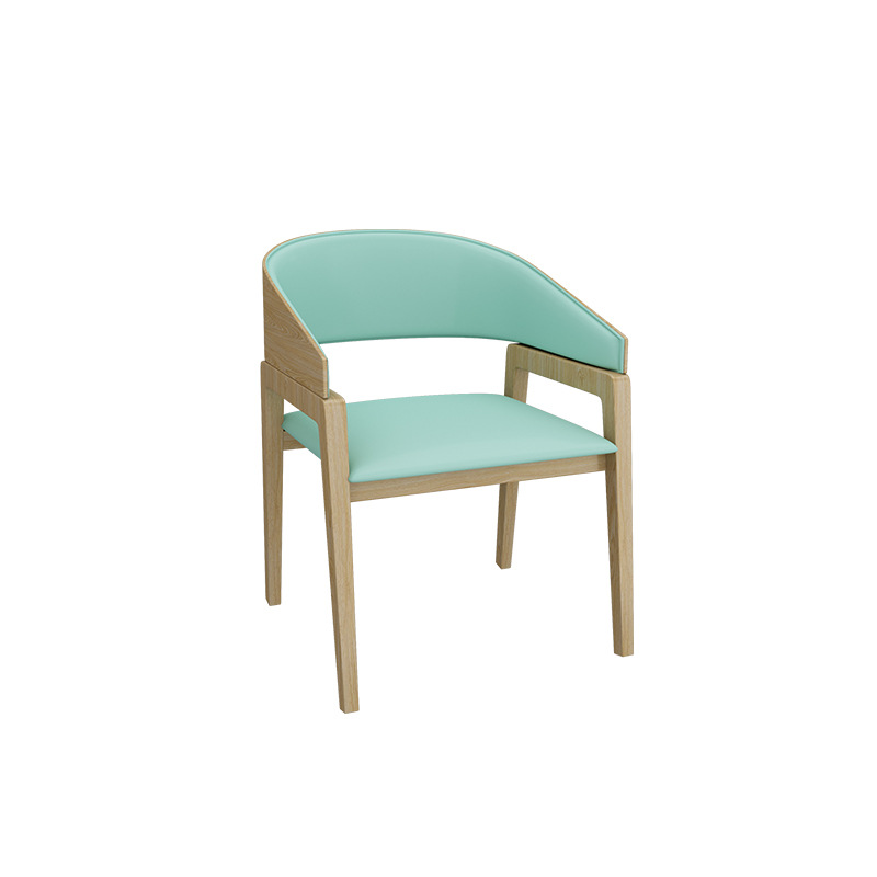 Silla de madera maciza azul cielo