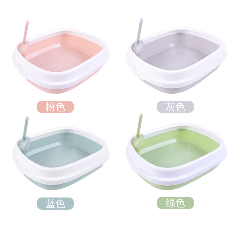 Nueva caja de arena para gatos de estilo nórdico gran caja de arena para gatos semicerrada extraíble antisalpicaduras