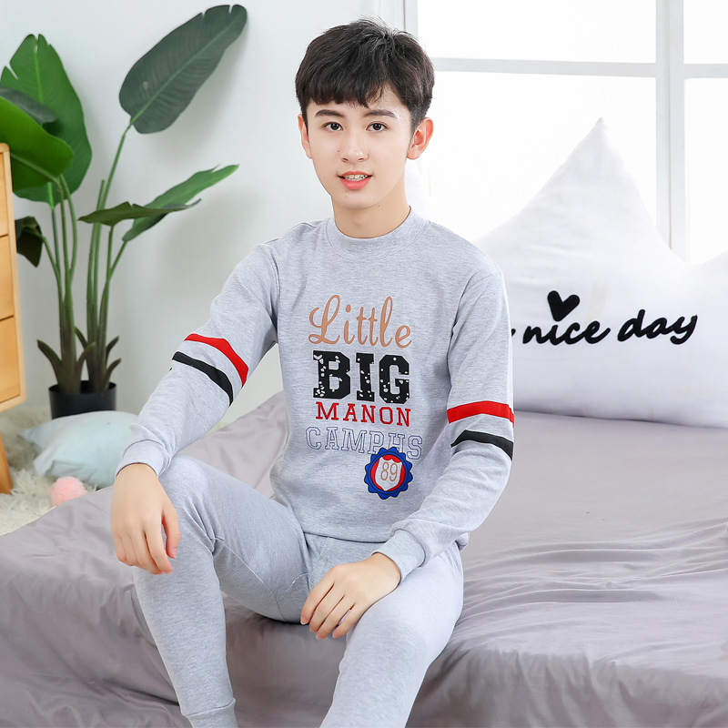9-24 años niños y adolescentes ropa de otoño pantalones largos traje de hombres medio y grande suéter de algodón para niños ropa interior para el hogar