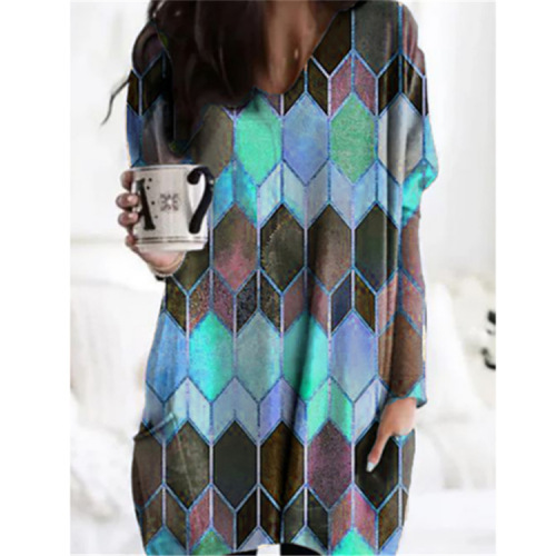 eBay Amazon AliExpress Round 2025 Autumn New Print Loose Long-Sleeve T-Shirt Women's Quality Business Casual