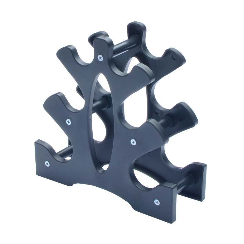 Transfronterizo en stock suministro de plástico hojas grandes y pequeñas triángulo dumbbell rack Home Office combinación fija fitness dumbbell rack
