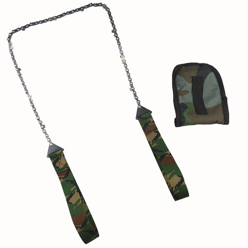 24-inch survival chain saw hand-pulled camouflage outdoor camping pocket chain saw portable garden logging wire saw tool