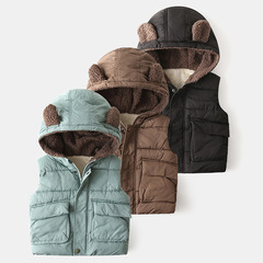 Boys' cotton-padded clothes, baby autumn and winter tops, Korean style children's clothing wholesale, children's thickened warm zipper jackets on behalf of the trend