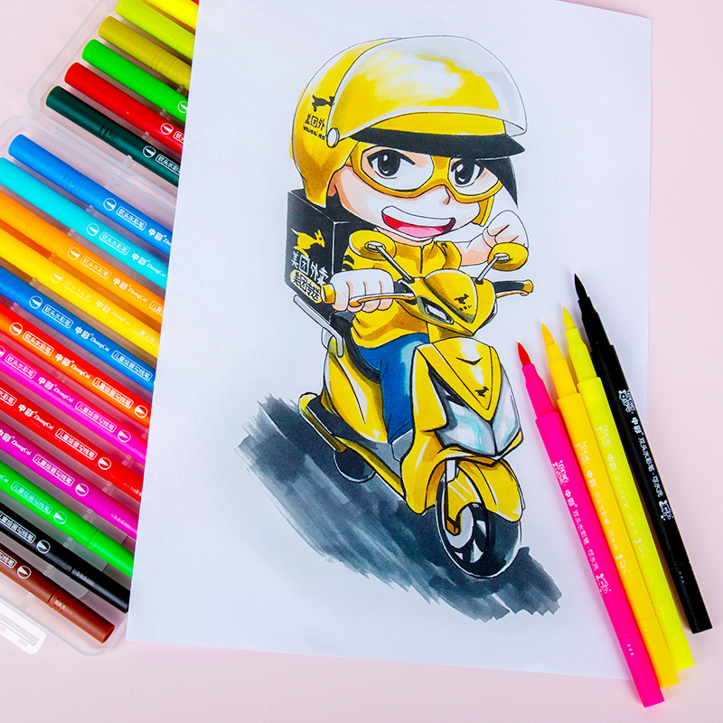 221 pluma suave cabeza acuarela pluma lavable color traje pluma al por mayor de los niños pintura arte pintura material estudiante suministros