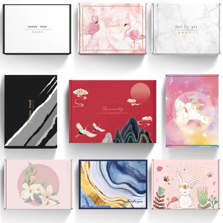 当天发包邮现货彩色飞机盒服装包装盒定 制纸盒内衣瓦楞礼盒定 做