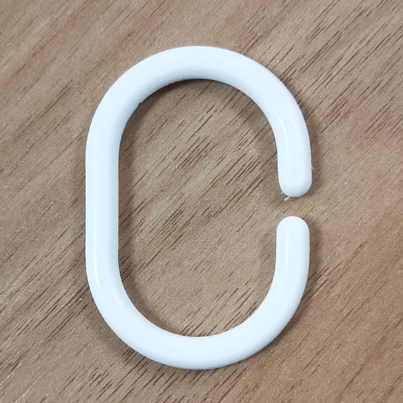 Venta directa de fábrica simple plástico tipo C 0-tipo abierto cortina gancho anillo Cortina de ducha anillo colgante cortina accesorios de anillo de plástico
