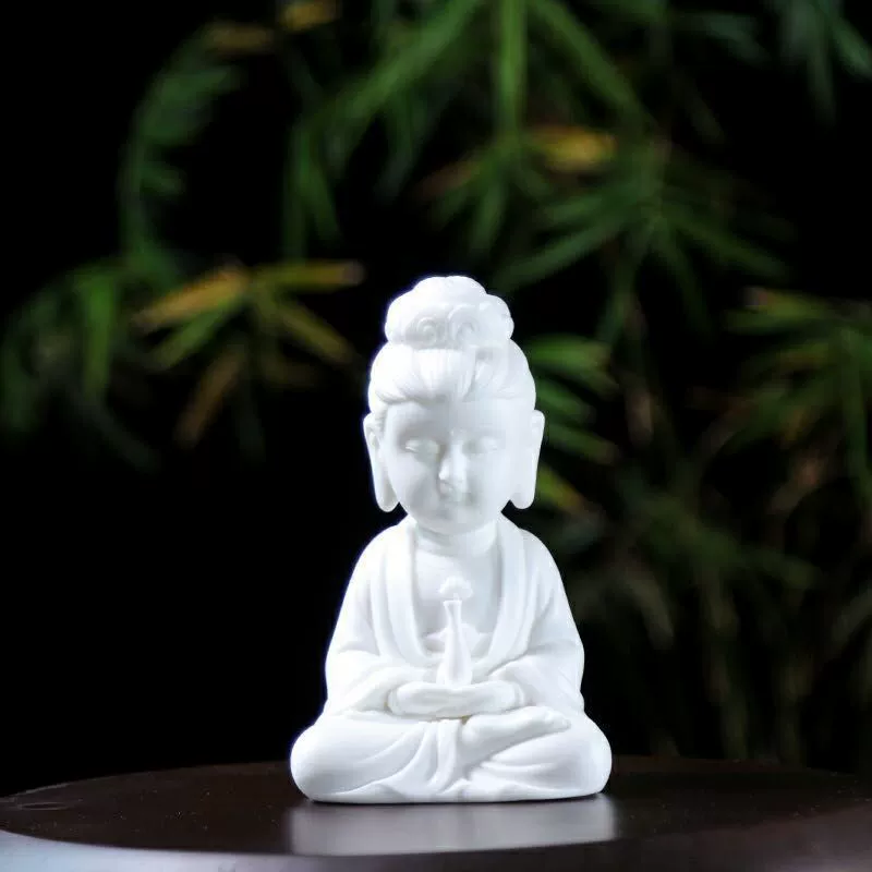 Статуя Будды Гуаньинь, Татхагата, Кситигарбха из белого фарфора, керамический орнамент для обеспечения безопасности, сувенир для отелей, достопримечательностей, украшение для автомобиля.