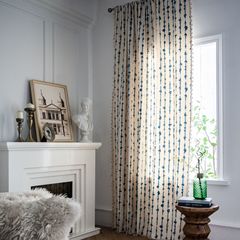 Yimanqiyun curtains blue vertical stripes geometric print kitchen curtains finished bay window semi-shading