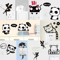 FX Removable Wall Sticker Switch Sticker Snooze Cat Series Living Room Bedroom Bathroom Laptop Wall Sticker