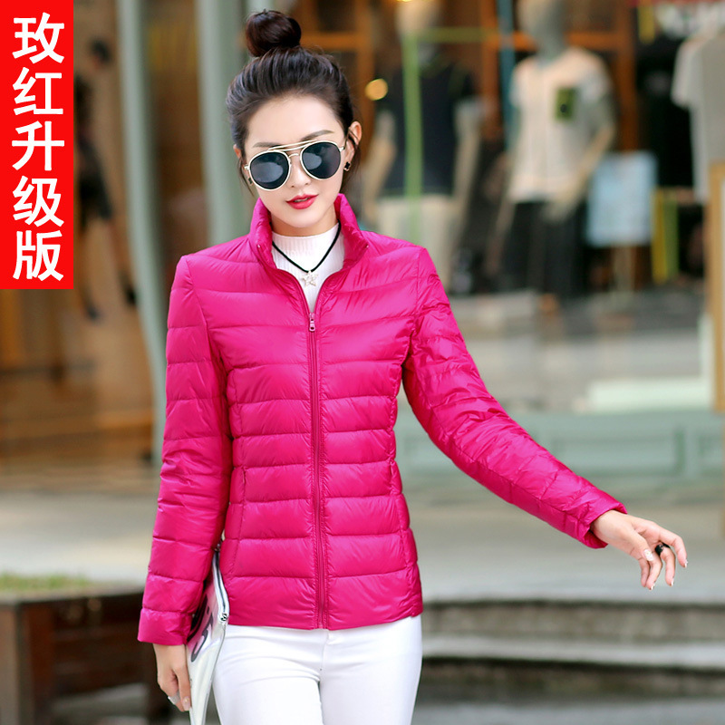 2023 new lightweight down jacket women's short Korean-style stand collar autumn and winter ladies plus size women's coat factory wholesale