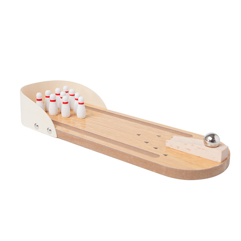 Mini bolos de interior para niños bebé jardín de infantes hogar bola de madera juego interactivo entre padres e hijos juguete de pelota