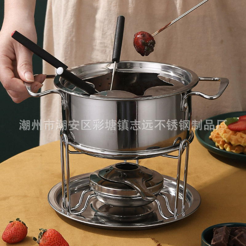 Stainless Steel Chocolate Hot Pot Chocolate Hot Pot Household DIY Cheese Pot Multi-person Self-service French Cheese Pot
