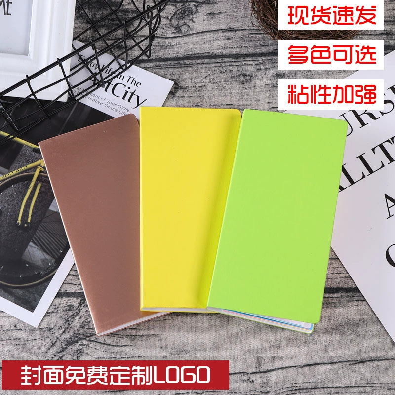 Sticky Note Notebook, Fluorescent Multi-Color, Universal 21×10 cm, Strong Adhesive