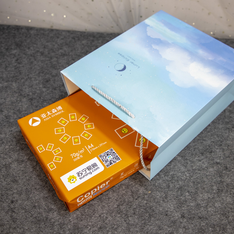 Creativo simple regalo de la mano bolsa de regalo de boda ins estilo cielo estrellado caja de regalo bolsa de papel portátil de protección del medio ambiente