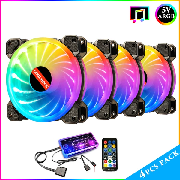 4 Yupuo RGB вентилятор, 1 комплект музыкальный контроллер, контроллер синхронизации с материнской платой