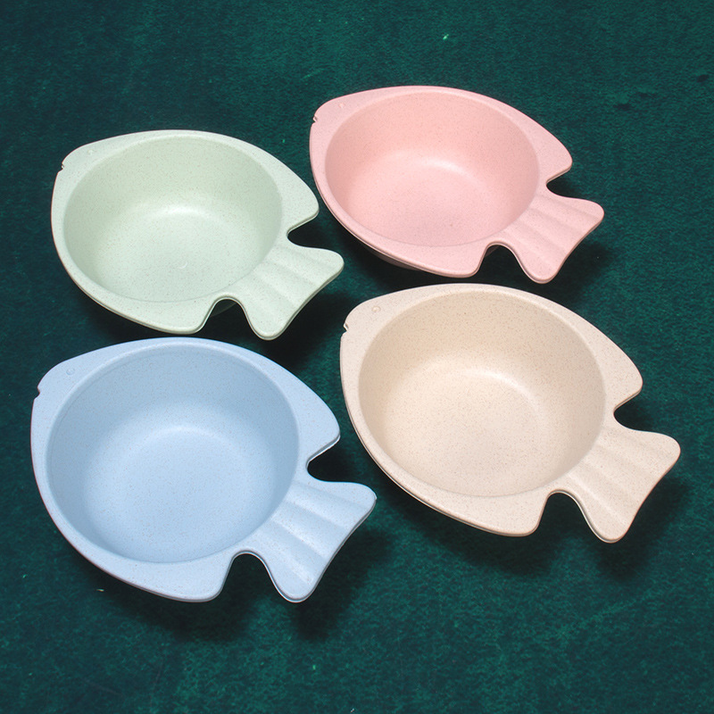 Paja DE TRIGO vajilla para niños cinco piezas traje separado plato pecera palillos tenedor cuchara engrosada Anti-escaldado 5 piezas creativas image 4