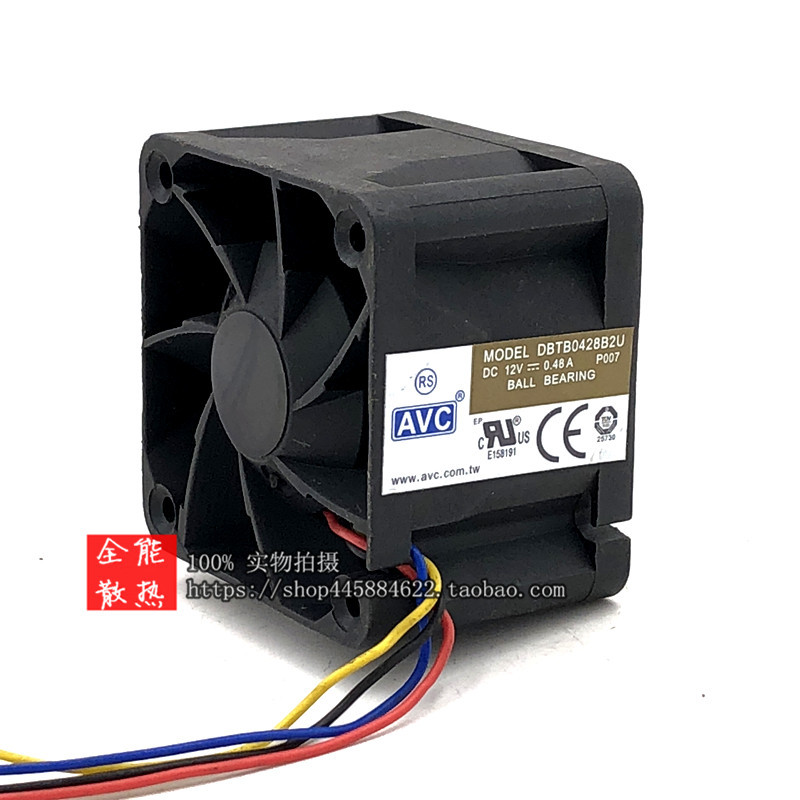 原装 AVC DBTB0428B2U 12V 0.48A 4CM 4028 4线PWM温控散热风扇