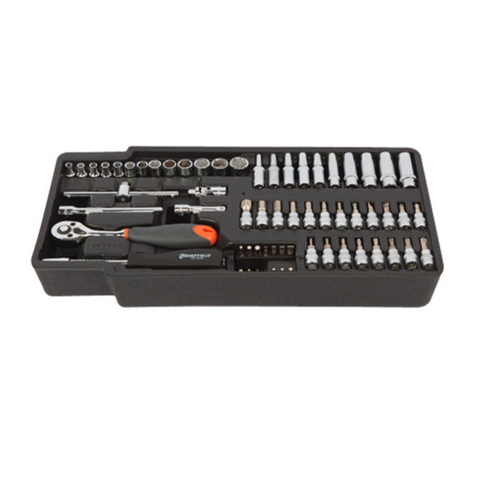 钢盾工具 64件套6.3mm系列套筒组合工具托 配合工具车用S025021