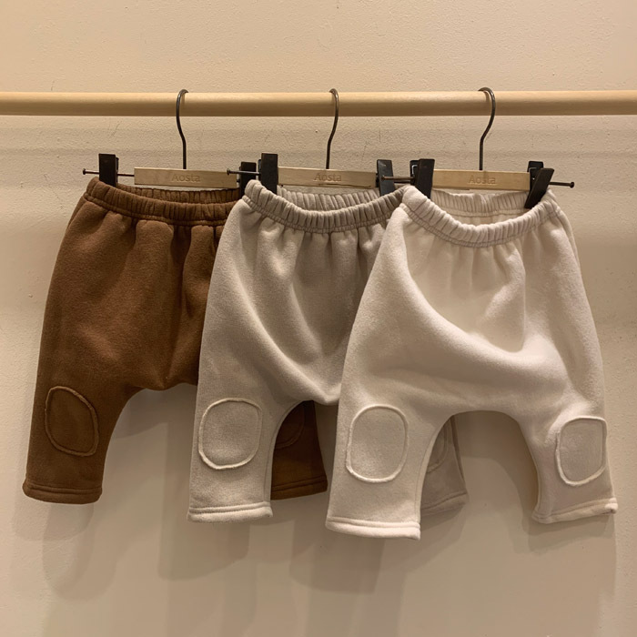 Pantalones básicos con foro polar casual versátiles para bebés niños/niñas estilo coreano de internet para invierno, parche para bebés, gruesos, pantalones largos para usar como exterior image 2