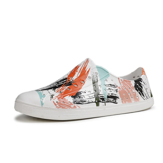 Summer Cross-border LUCHI Hole Shoes Couple Graffiti Men's and Women's Casual Baotou Wading Outdoor Beach Breathable Sandals