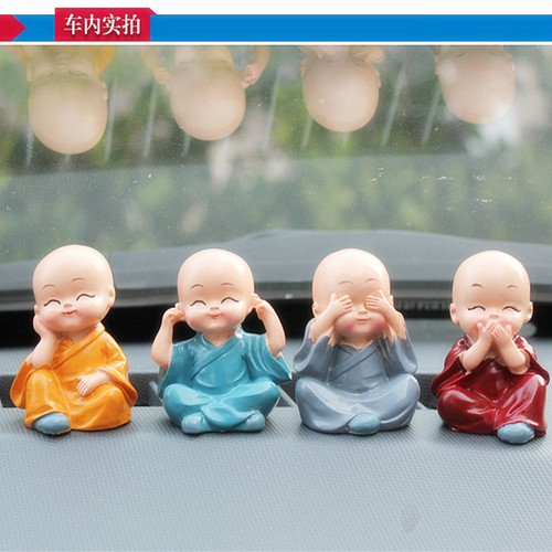 Car ornaments, creative four little monks, Buddha and peace, car supplies, cute dolls, interior decorations and ornaments