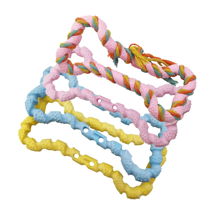 Fábrica al por mayor TPR espuma perro mordedura juguete leche sabor cuerda tirar anillo humano mascota interactivo mordedura-resistente juguete para mascotas