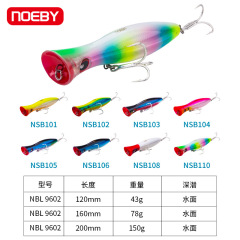 NOEBY/Noby 160mm/78g Wave Craw Baits Lure Gold GT Popper Lure Sea Fishing Artificial Fishing Bait