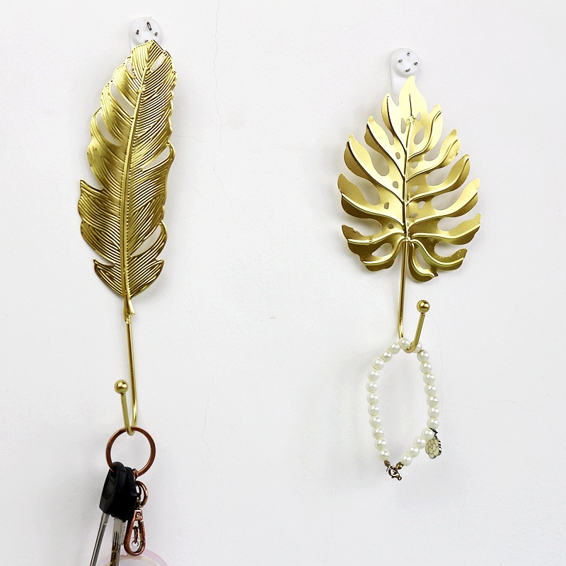 Luz de lujo nórdico hierro gancho hogar pasillo pared colgante abrigo gancho clave gancho creativo pared decoración colgante