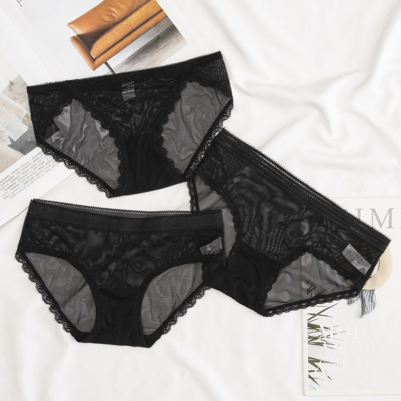 Briefs Women's Lace Low Waist Crotch Sexy Hollow Out Panties Spot Black Girls' Breathable Ladies Panties Briefs Women's Lace Low Waist Crotch Sexy Hollow Out Panties Spot Black Girls' Breathable Ladies Panties