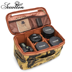 Seven-color cotton SLR camera storage bag waterproof canvas camera lens liner bag digital photography handbag cross-border