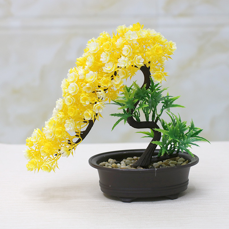 Pino artificial casa interior verde planta decoración flor artificial maceta decoración árbol artificial gran bienvenida Pino plástico bonsai