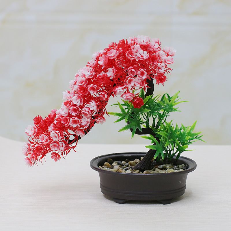 Pino artificial casa interior verde planta decoración flor artificial maceta decoración árbol artificial gran bienvenida Pino plástico bonsai