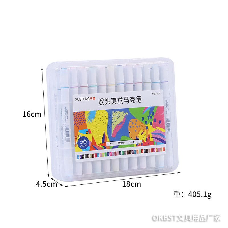 Traje de marcador para niños 12 colores 24 colores 36 colores alcohol de doble cabeza redonda aceitosa Varilla DIY Kit para colorear hecho a mano