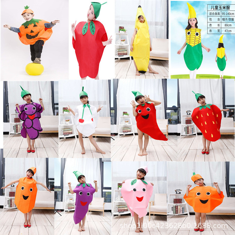 Halloween stage clothing June 1 children's holiday performance clothing in stock fruit clothing vegetable performance clothing wholesale parent clothing