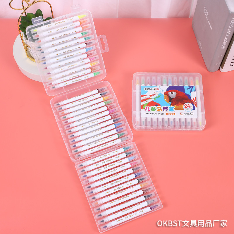 Pluma de la marca a base de agua traje de pintura de los niños de color pluma de la acuarela Arte especial estudiante de doble cabeza soluble en agua suave de la pluma