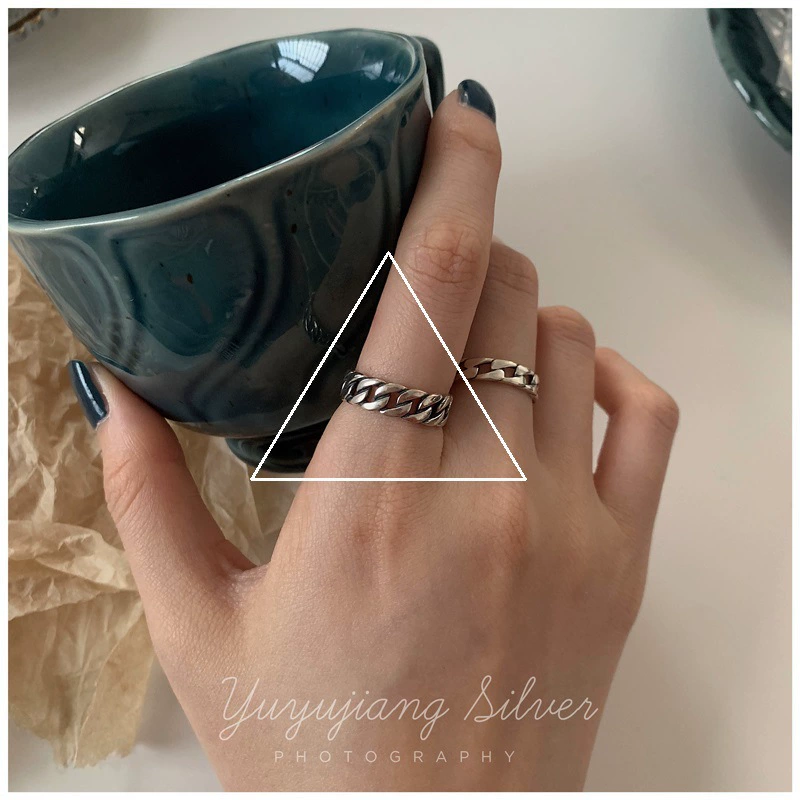 Ring (Small Design) Adjustable, 925 Silver, Simple Elegant Minimal