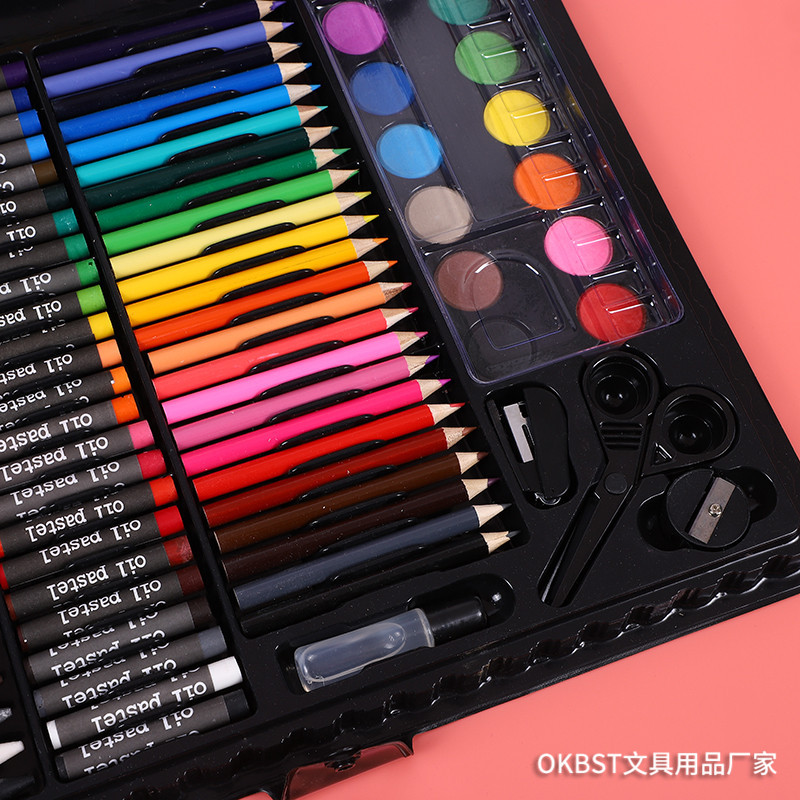 Conjunto de pluma de pintura para niños Traje de pluma de acuarela de 150 piezas Pluma de color para colorear Herramientas de pintura lavables de jardín de infantes