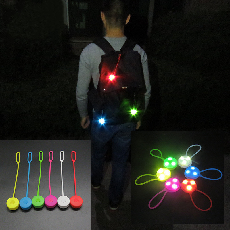 Round Mini Luminous Pendant Light with 3 Light Beads, High Brightness Outdoor Safety Warning Led Backpack Light, Silicone Material Round Mini Luminous Pendant Light with 3 Light Beads, High Brightness Outdoor Safety Warning Led Backpack Light, Silicone Material