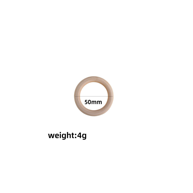 Bebé molar anillo de madera 15-65mm madera maciza Hemu anillo de juguete niños DIY creativo mordedor pulsera mordedor palo