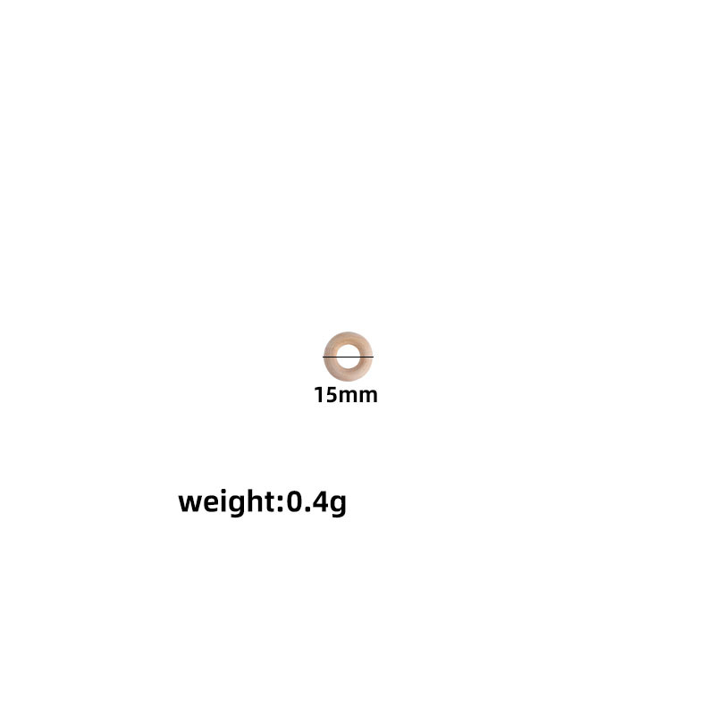 Bebé molar anillo de madera 15-65mm madera maciza Hemu anillo de juguete niños DIY creativo mordedor pulsera mordedor palo