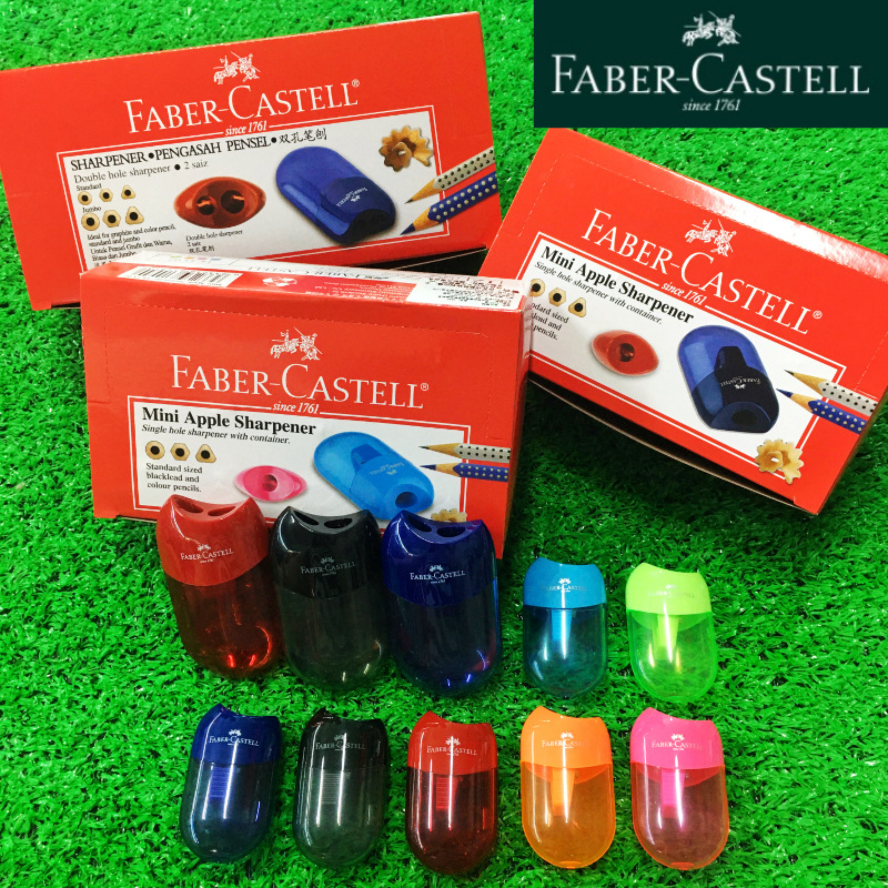 Alemán Faber-Jia 1835 Sacapuntas de lápiz de doble agujero triángulo hexagonal redondo lápiz sacapuntas estudiante portátil