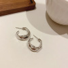 Fashionable trend silver needle, design small earrings, silver 925 sample, simple and elegant design, Japanese and Korean