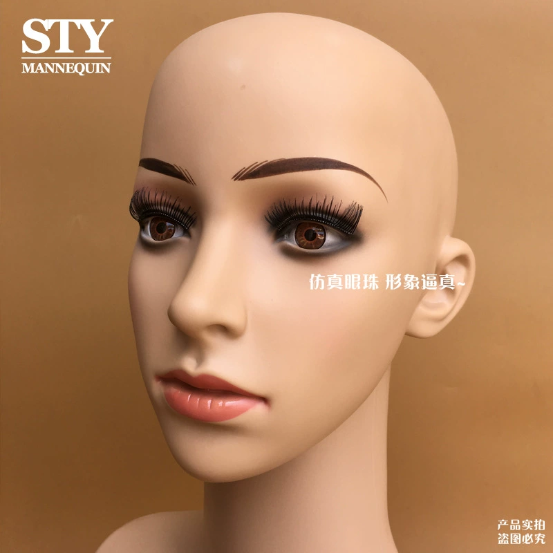 Wig, mannequin head, stand, scarf, necklace, European style