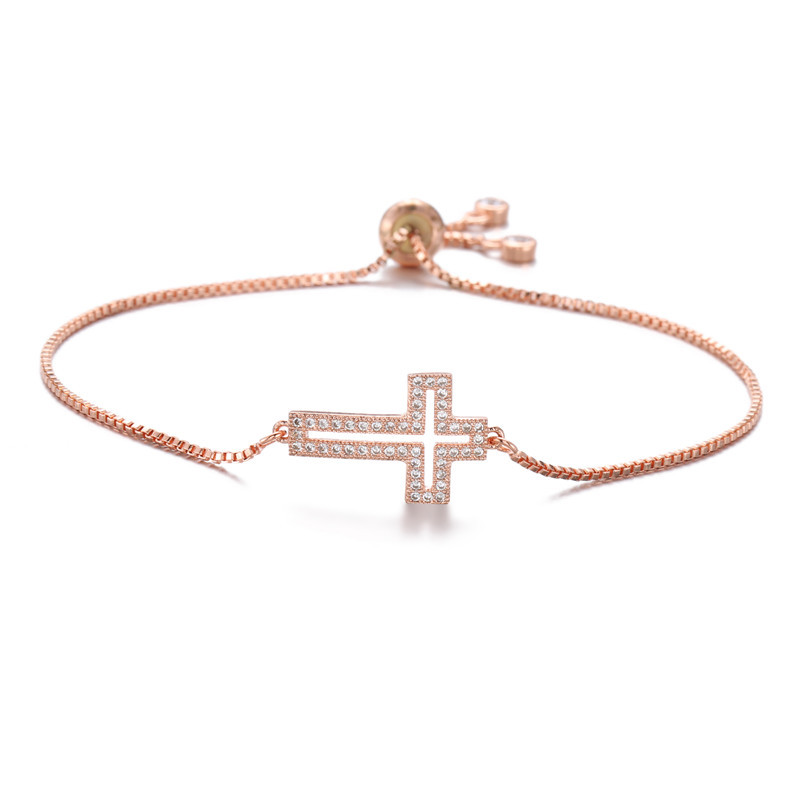 Geometric Hollow Design Gold Plated Adjustable Charm Bracelet_voghion.com